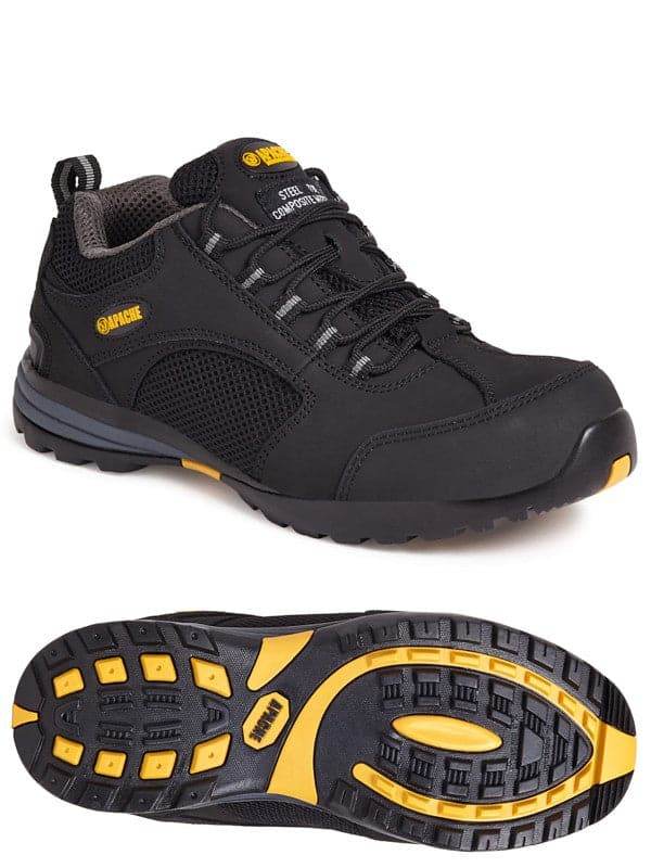 Apache AP318SM Mesh Black Safety Work Shoe Trainer Steel Toe Cap