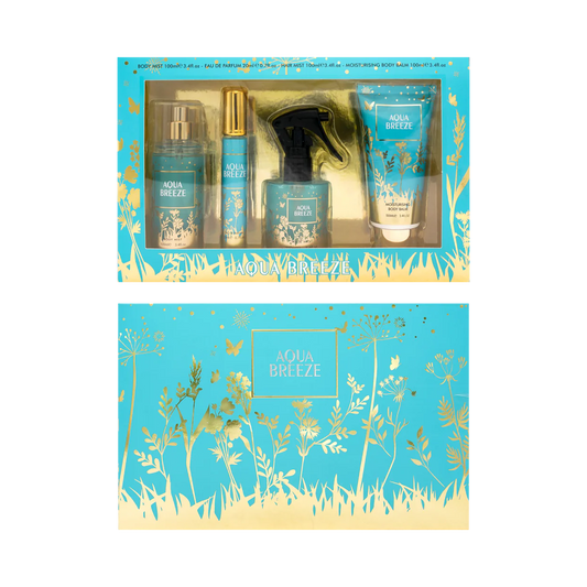 Aqua Breeze 4pc Hair Fragrance Gift Set | Long-lasting Scent & Shine for Lustrous Hair | Premium Collection