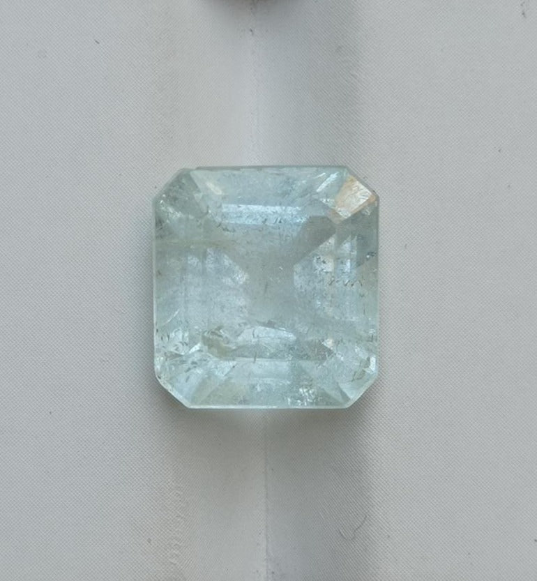 9ct Aquamarine - Aquamarine Crystal Square Cut - March Birthstone - 13x11.8x9.8mm