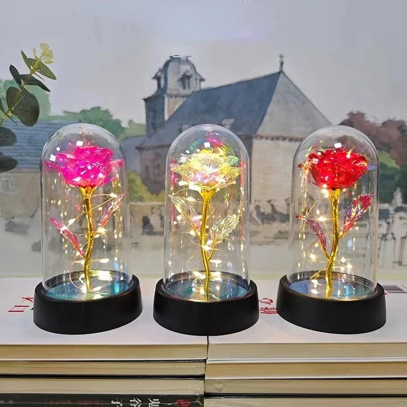 Artificial Eternal Rose with LED Light - Valentine’s Day Flower Gift for Women, Wedding & Christmas Décor
