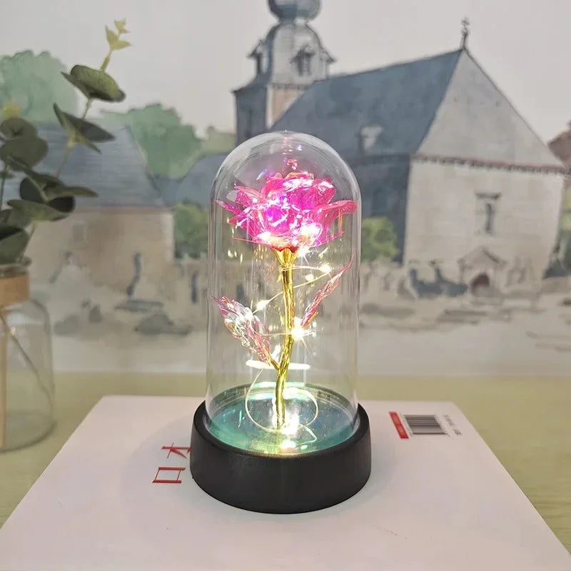 Artificial Eternal Rose with LED Light - Valentine’s Day Flower Gift for Women, Wedding & Christmas Décor