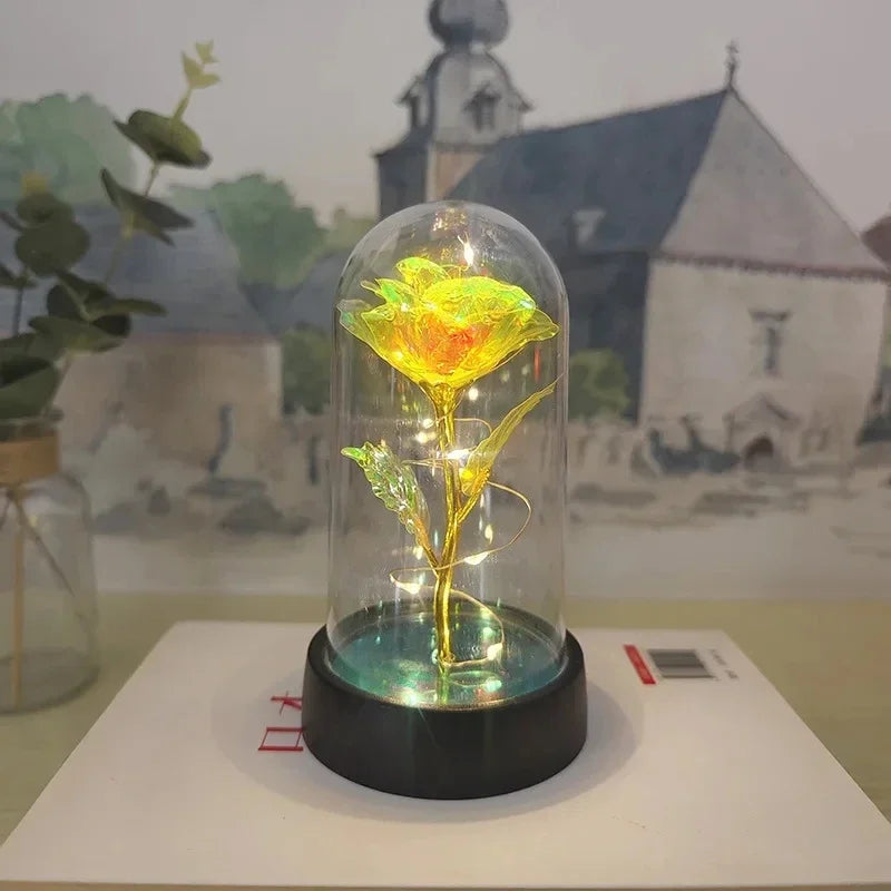 Artificial Eternal Rose with LED Light - Valentine’s Day Flower Gift for Women, Wedding & Christmas Décor