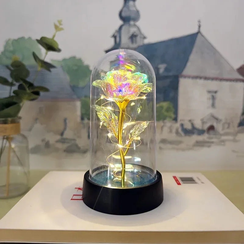 Artificial Eternal Rose with LED Light - Valentine’s Day Flower Gift for Women, Wedding & Christmas Décor
