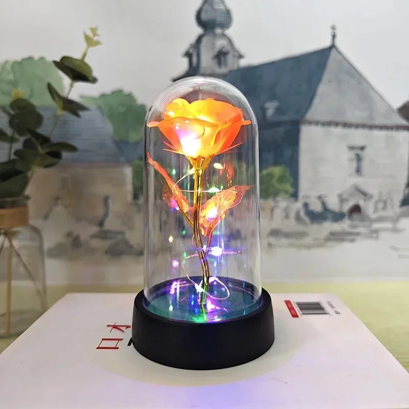 Artificial Eternal Rose with LED Light - Valentine’s Day Flower Gift for Women, Wedding & Christmas Décor