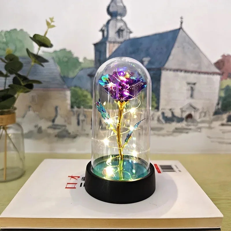 Artificial Eternal Rose with LED Light - Valentine’s Day Flower Gift for Women, Wedding & Christmas Décor