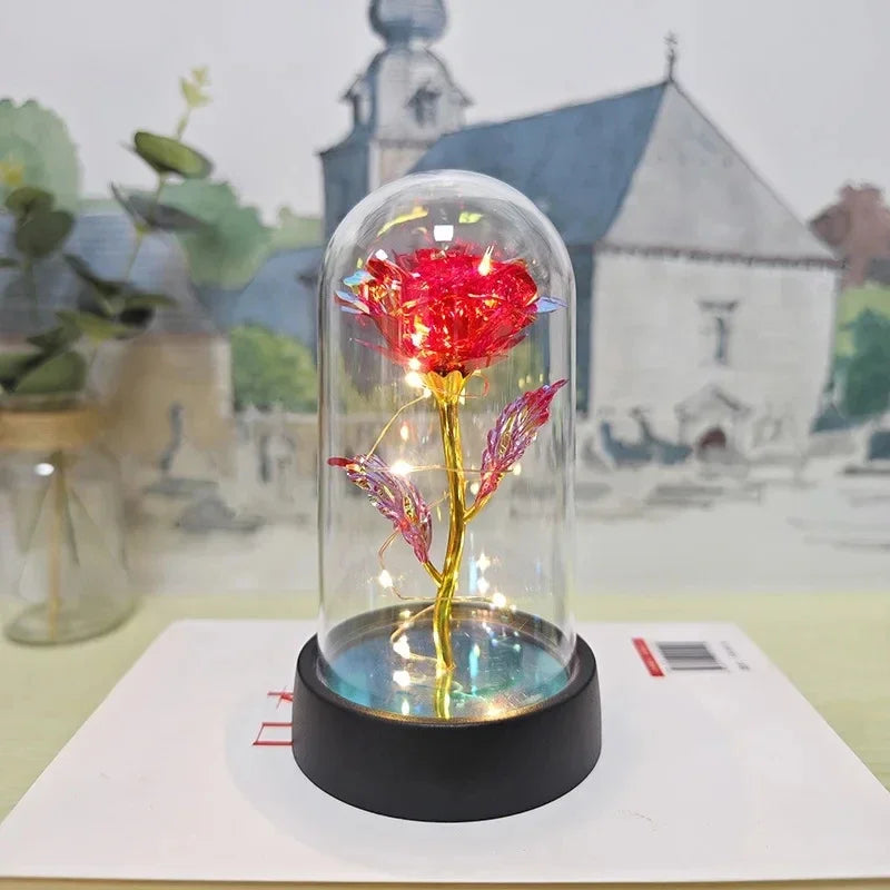 Artificial Eternal Rose with LED Light - Valentine’s Day Flower Gift for Women, Wedding & Christmas Décor