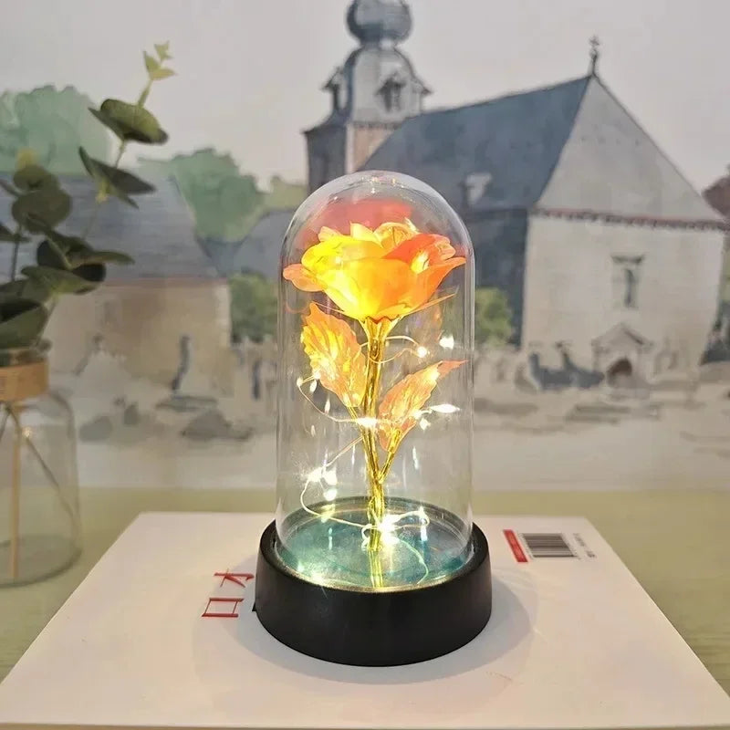 Artificial Eternal Rose with LED Light - Valentine’s Day Flower Gift for Women, Wedding & Christmas Décor