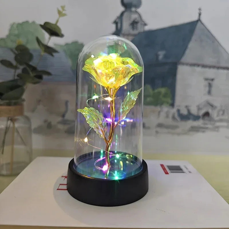 Artificial Eternal Rose with LED Light - Valentine’s Day Flower Gift for Women, Wedding & Christmas Décor