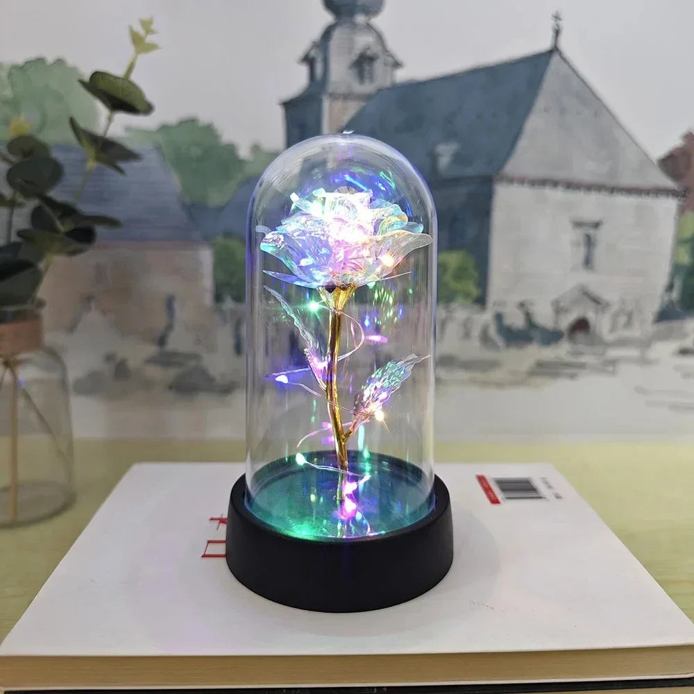 Artificial Eternal Rose with LED Light - Valentine’s Day Flower Gift for Women, Wedding & Christmas Décor