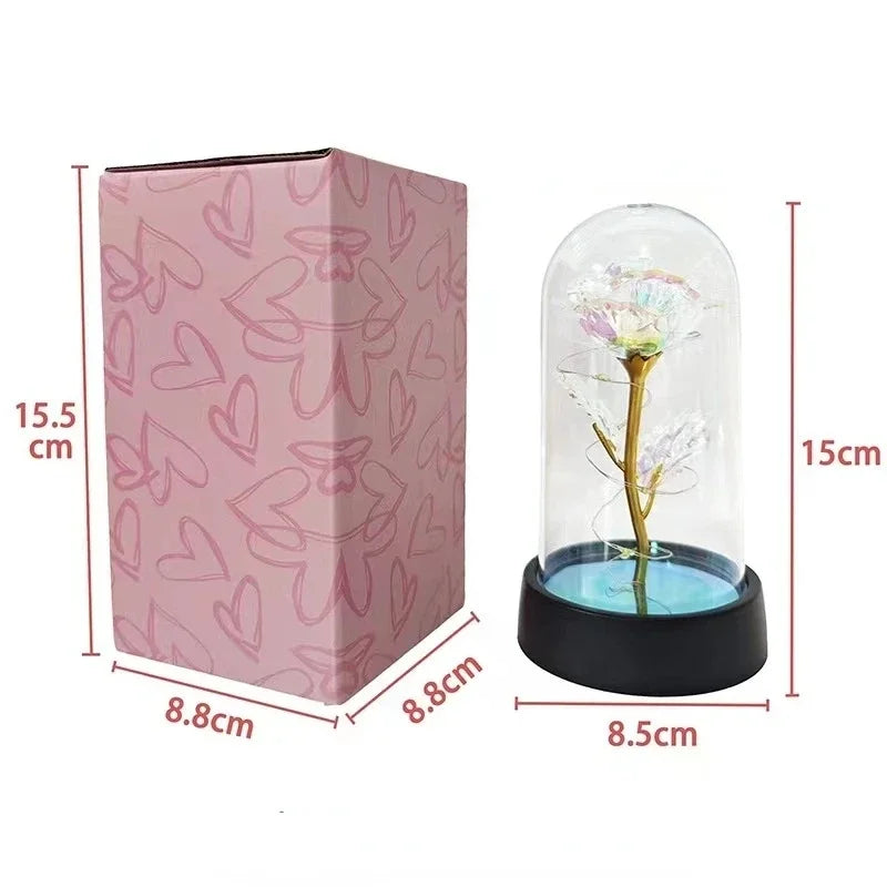 Artificial Eternal Rose with LED Light - Valentine’s Day Flower Gift for Women, Wedding & Christmas Décor