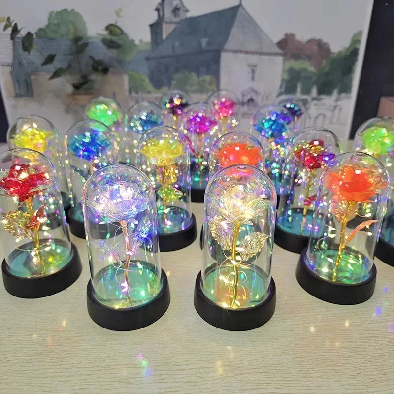 Artificial Eternal Rose with LED Light - Valentine’s Day Flower Gift for Women, Wedding & Christmas Décor