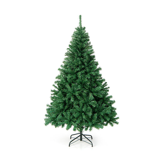 6/7.5 FT Tall Artificial Christmas Tree Hinged Xmas Tree with Lush PVC Branch Tips-6FT