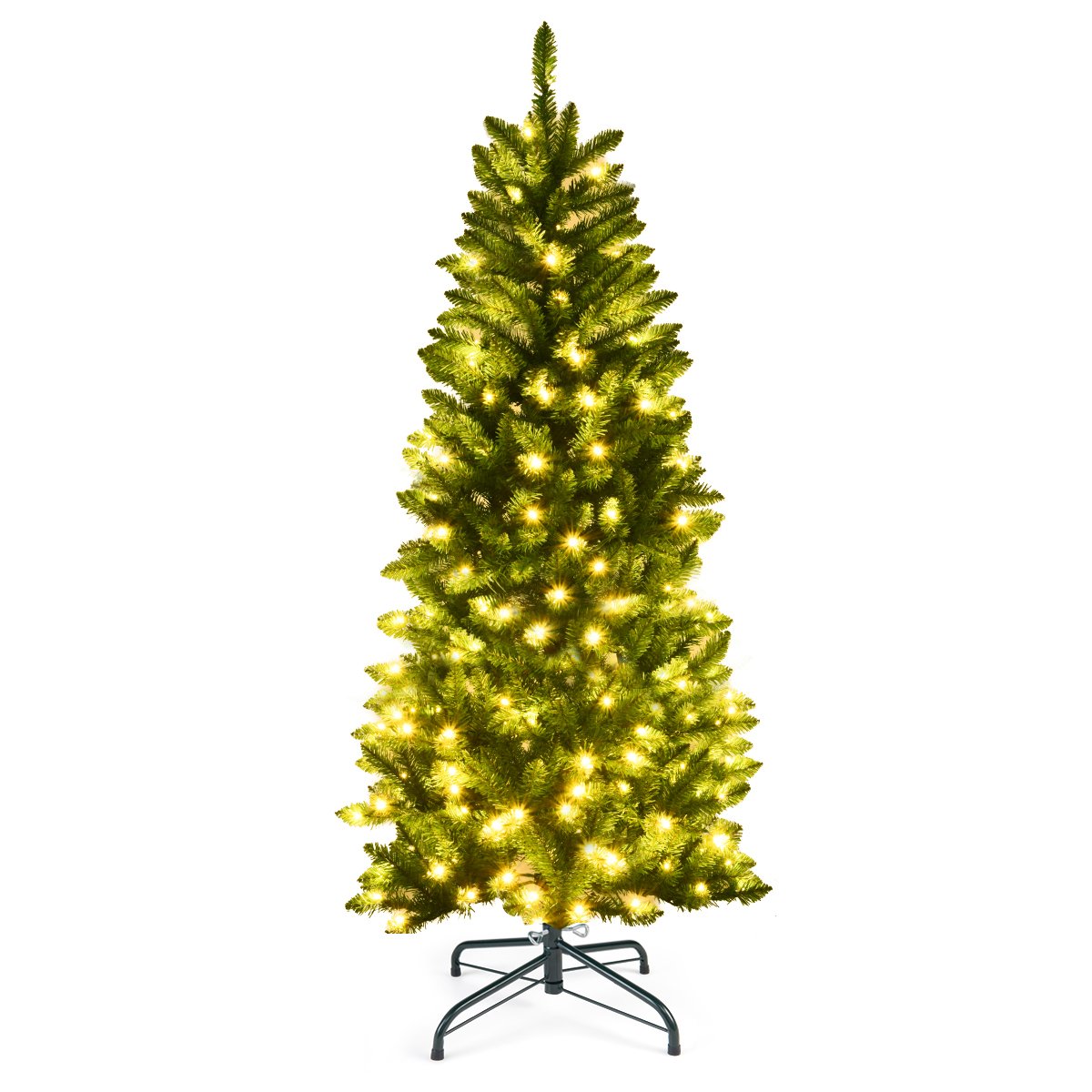 Pre-lit Artificial Pencil Christmas Tree with Warm White UL-listed Lights-6FT