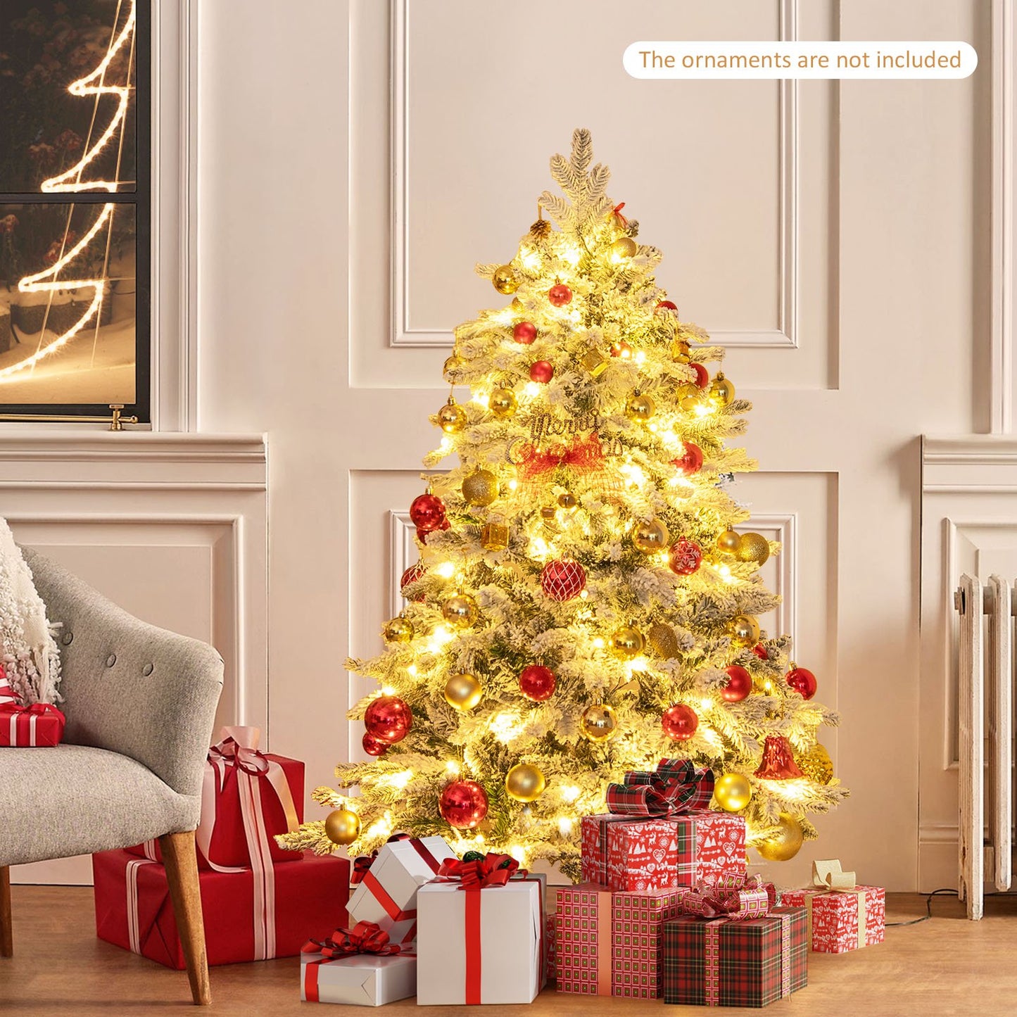 Artificial Xmas Tree Flocked Christmas Tree with Branch Tips-M