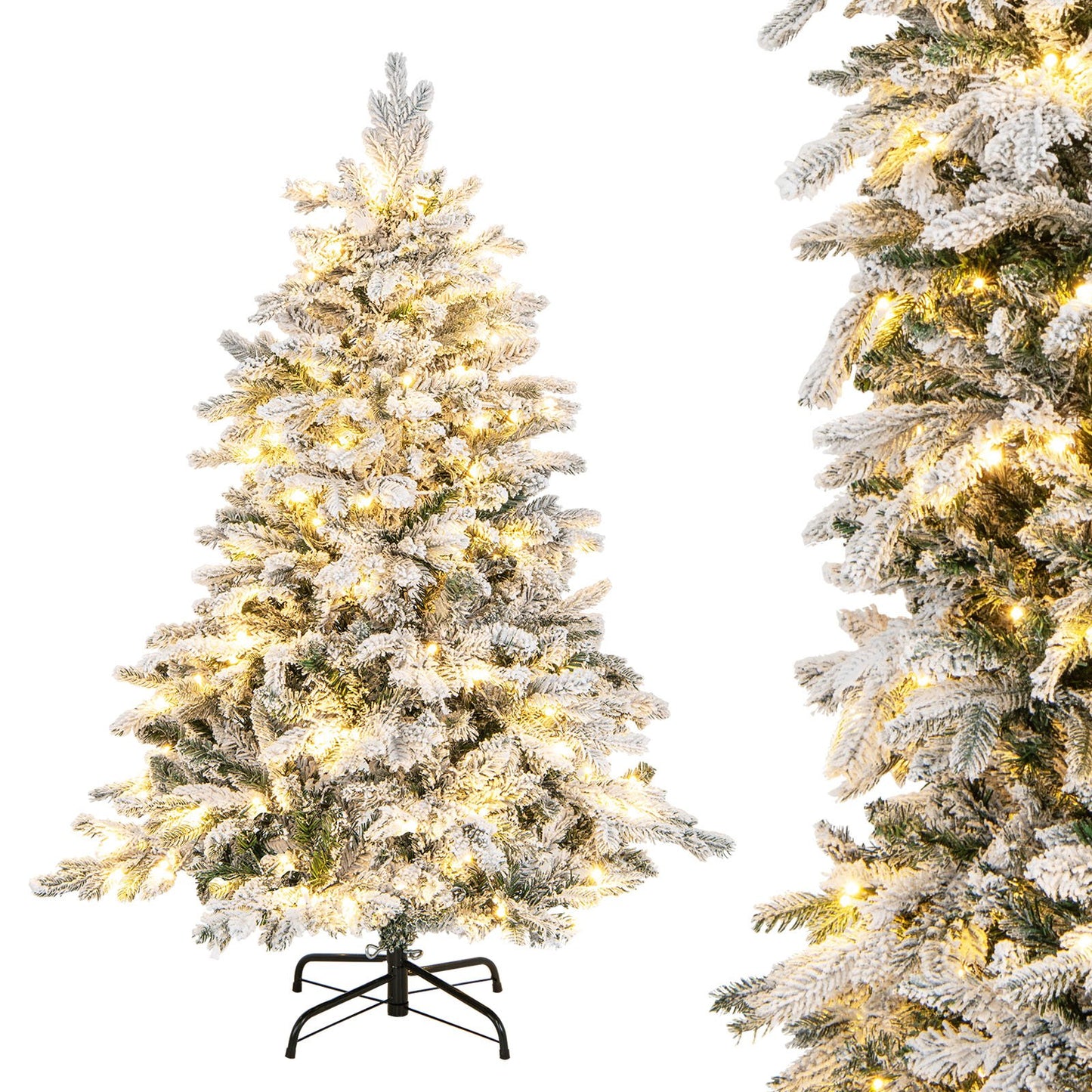 Artificial Xmas Tree Flocked Christmas Tree with Branch Tips-M
