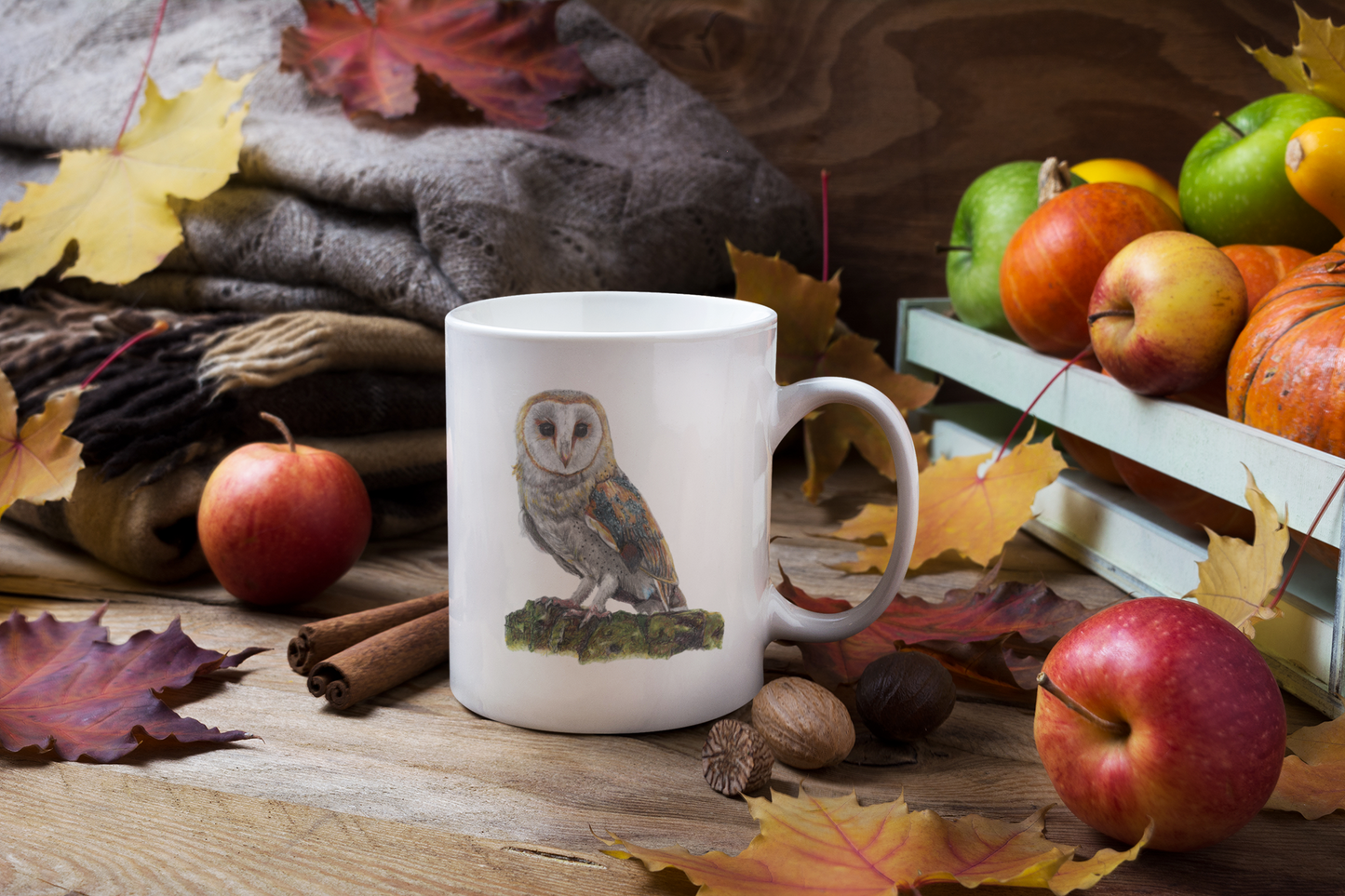 Barn Owl Bird Mug – Ceramic Wildlife Coffee Cup