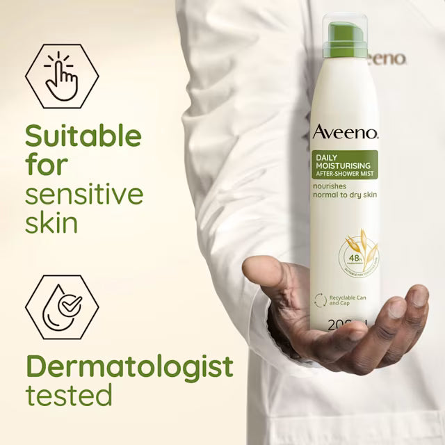 Aveeno Daily Moisturising After-Shower Mist 48-Hour Moisture for Normal to Dry Skin 200 ml/6.8 oz