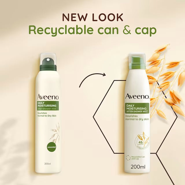 Aveeno Daily Moisturising After-Shower Mist 48-Hour Moisture for Normal to Dry Skin 200 ml/6.8 oz
