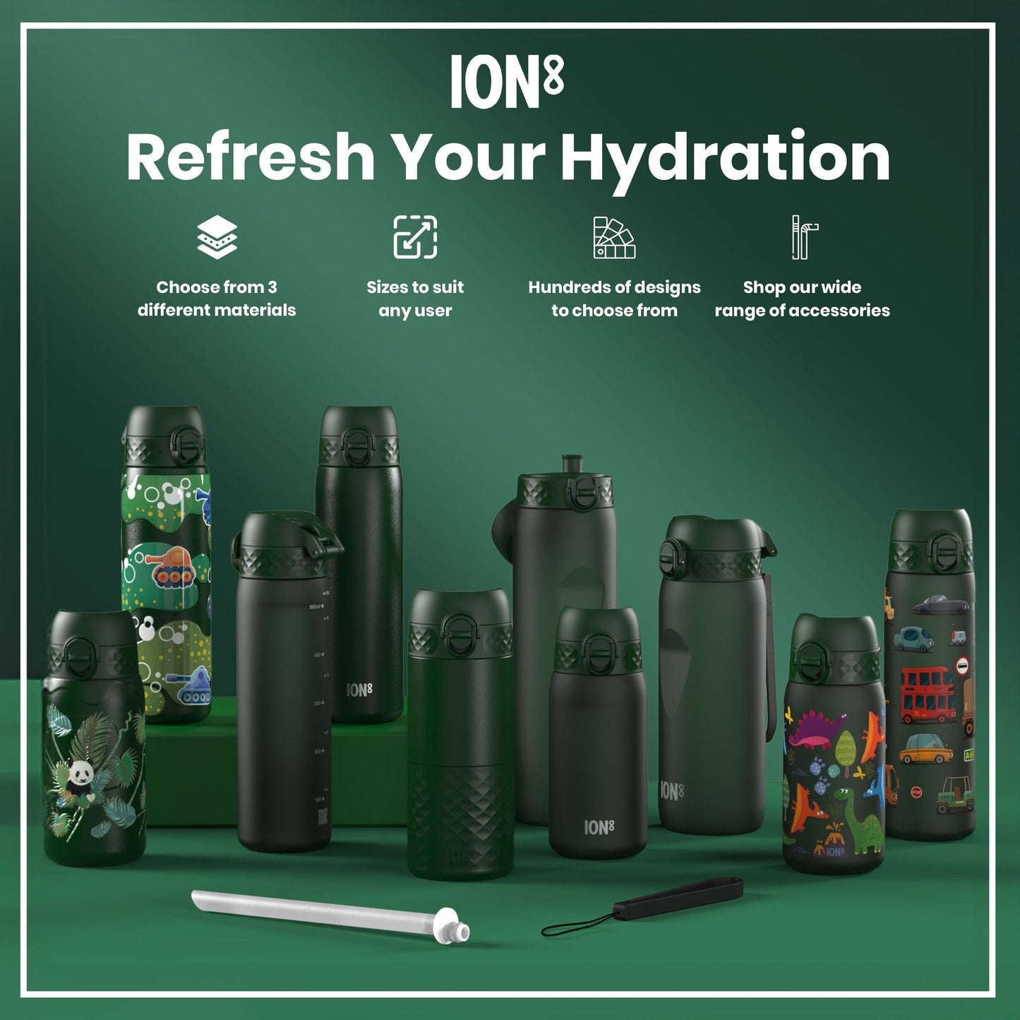 Bottle, Recyclon, Dark Green, 750ml