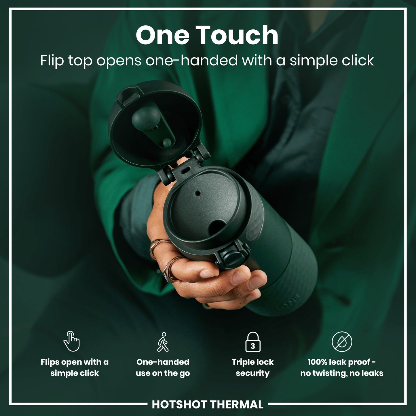 Insulated Steel, Travel Mug, Dark Green, 360ml