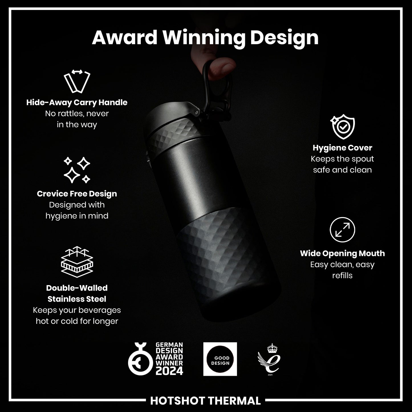 Insulated Steel, Travel Mug, Black, 360ml