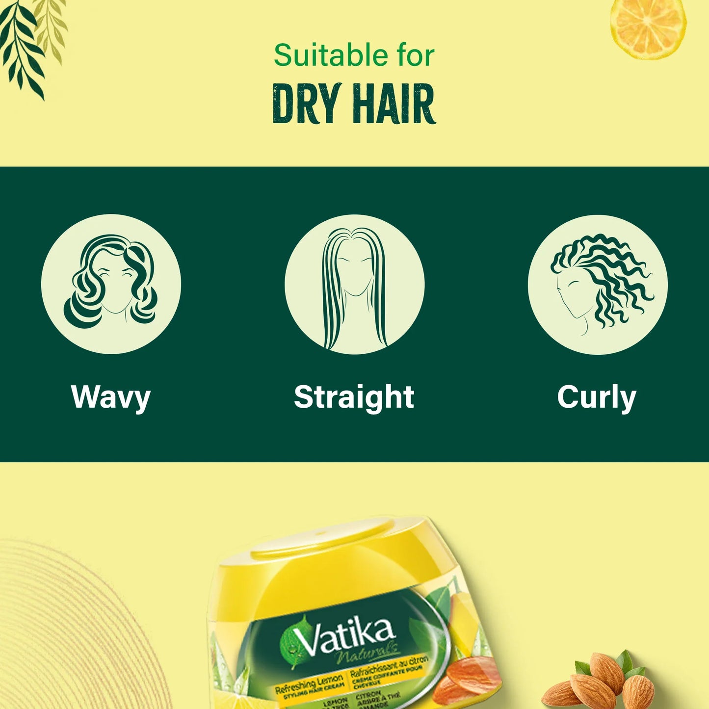 Vatika Naturals Hair Cream - Refreshing Scalp & Healthy Hair for All Hair Types (210ml/7.1 oz)