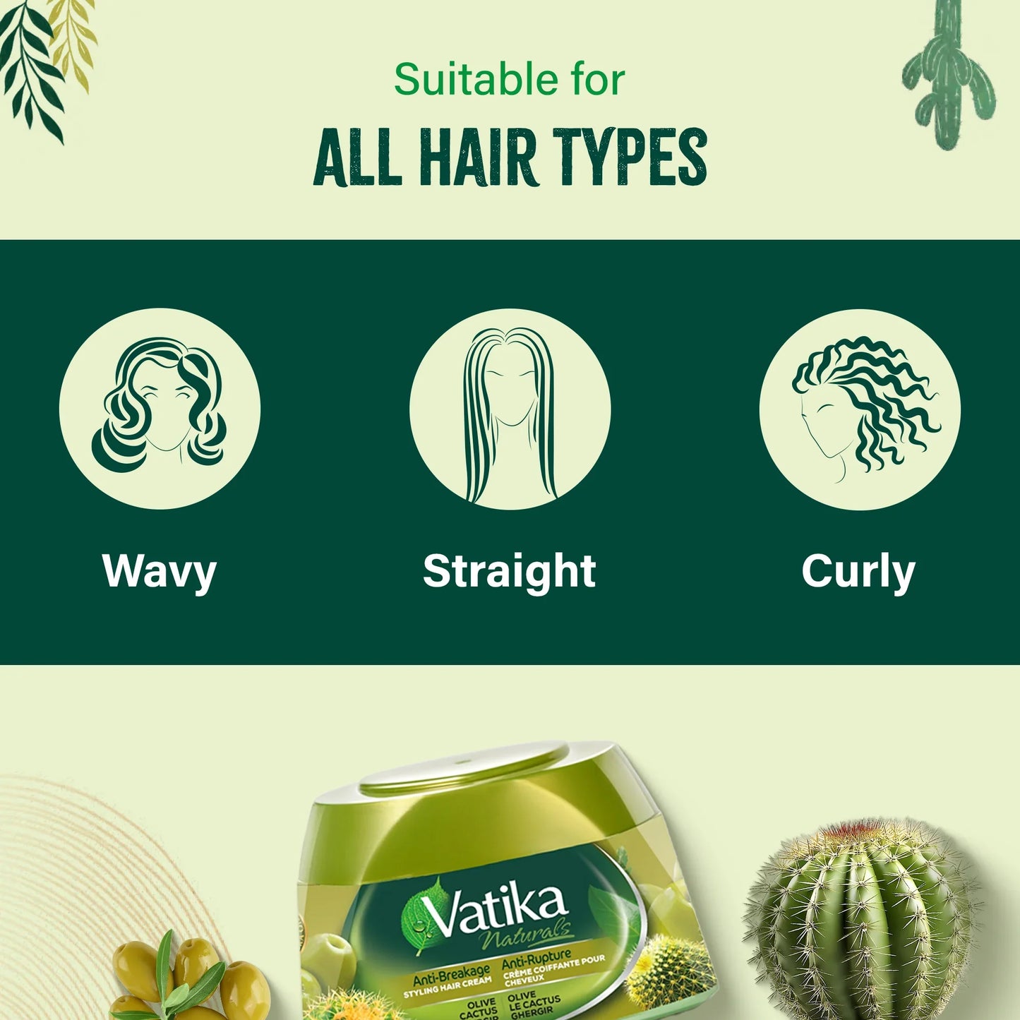 Vatika Naturals Hair Cream Anti-Breakage for Stronger, Healthier Hair 210ml/7.1 oz