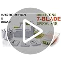 Brieftons 7-Blade Vegetable Spiralizer: Strongest-Heaviest Spiral Slicer, Best Veggie Pasta Spaghetti Maker for Low Carb/Paleo/Gluten-Free Meals, with Blade Caddy, Container, Lid & 4 Recipe Ebooks