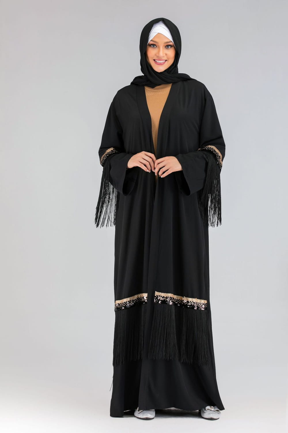 Fringed Abaya - Luxury Statement Piece