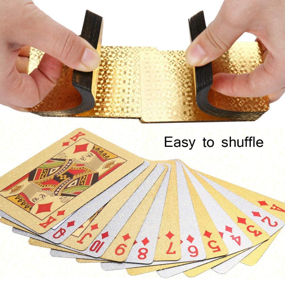 Playing Cards,Waterproof Poker– (Gold+Silver)