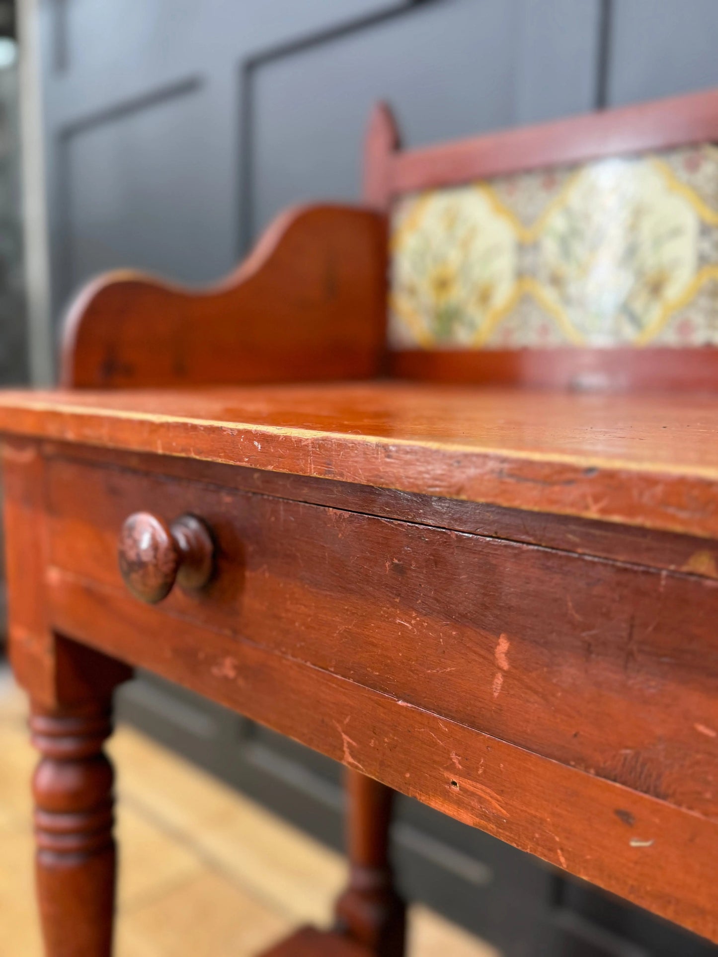 Antique Pine Washstand  Side Table / Dressing Table / Sideboard Desk