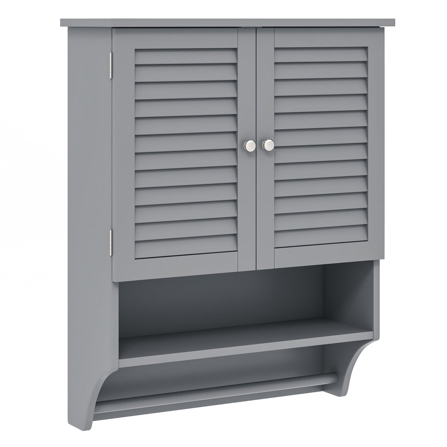 Bathroom Wall Cabinet with 2 Doors and 3-Position Adjustable Shelf-White