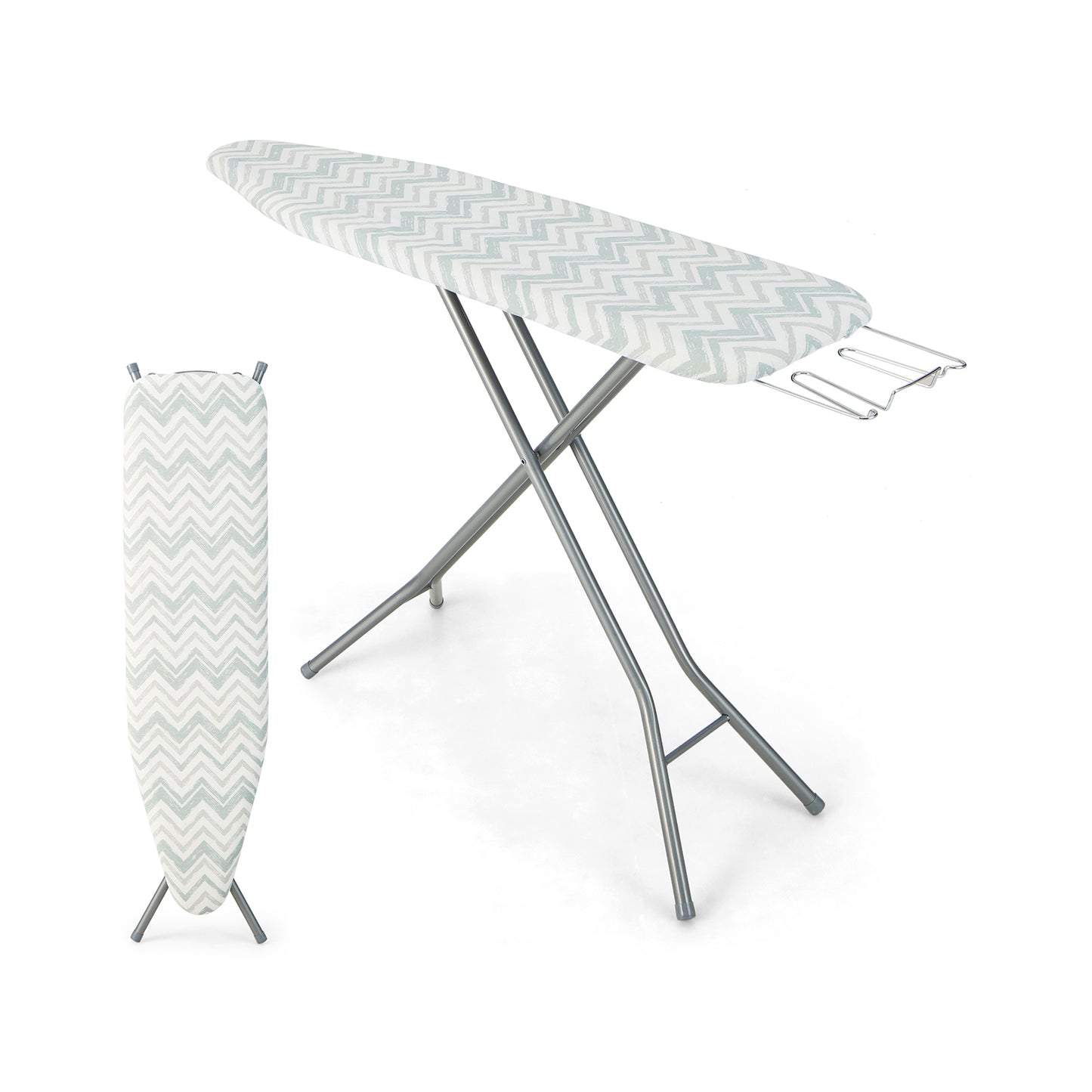 154 x 36cm Folding Ironing Board with Extra Cotton Cover-Grey