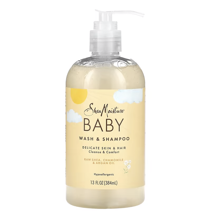 Shea Moisture Raw Shea Chamomile & Argan Oil BABY Wash & Shampoo 13 oz / 384 ml - Gentle Baby & Family Cleanser
