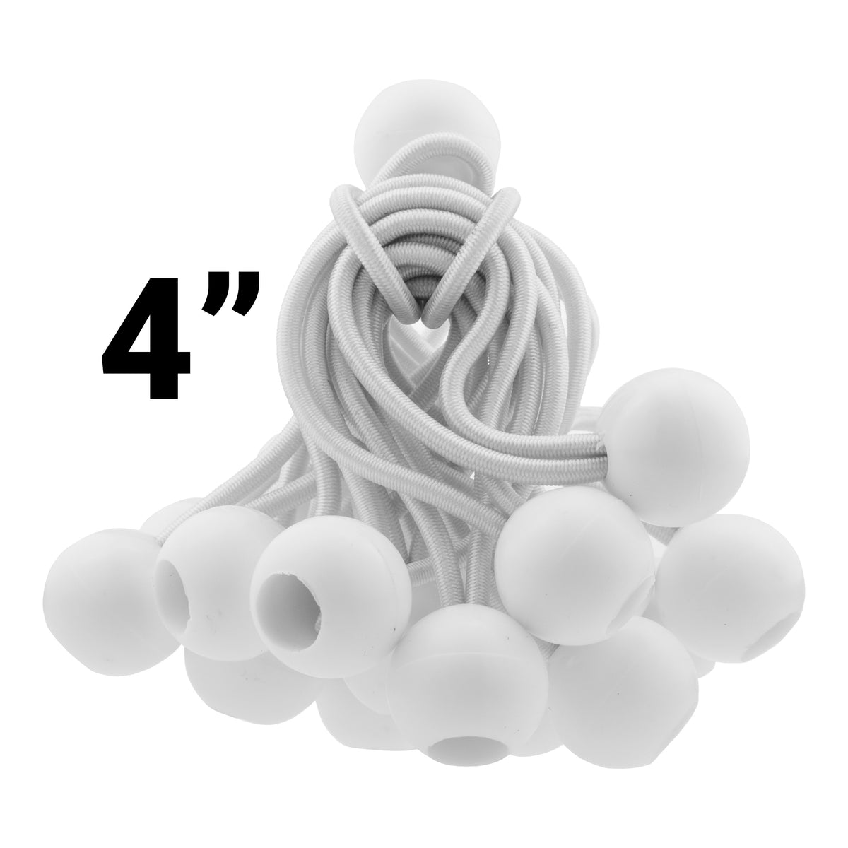 Green M-Grade Tarpaulin with 20 x 4" Bungee Balls (White)