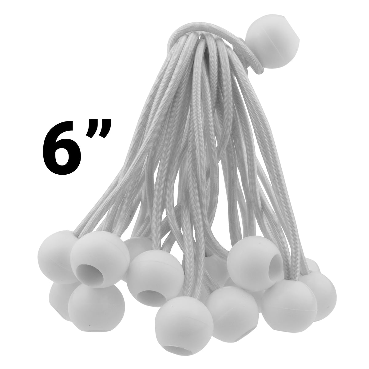 Clear M-Grade Tarpaulin with 20 x 6" Bungee Balls (White)