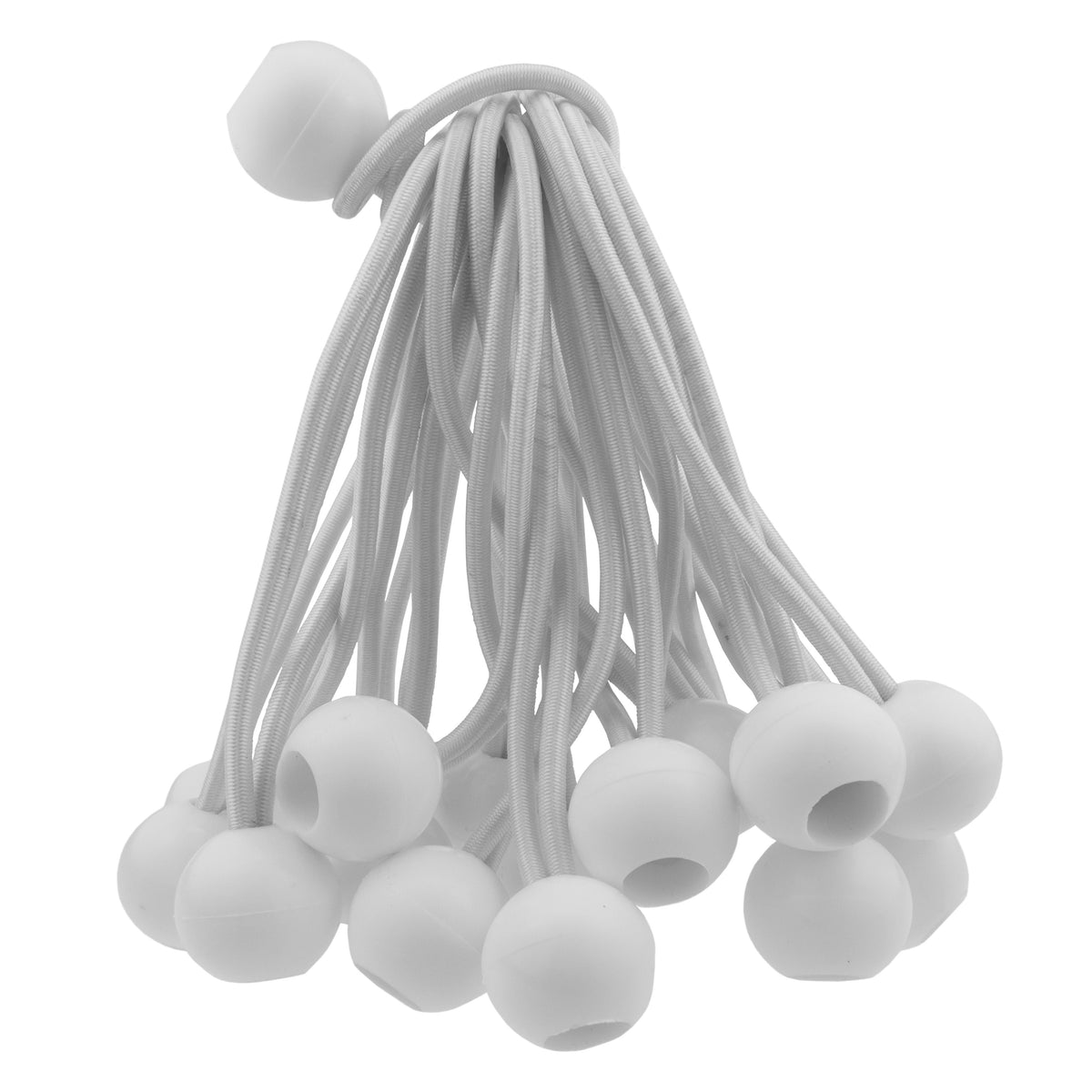 Clear M-Grade Tarpaulin with 20 x 6" Bungee Balls (White)