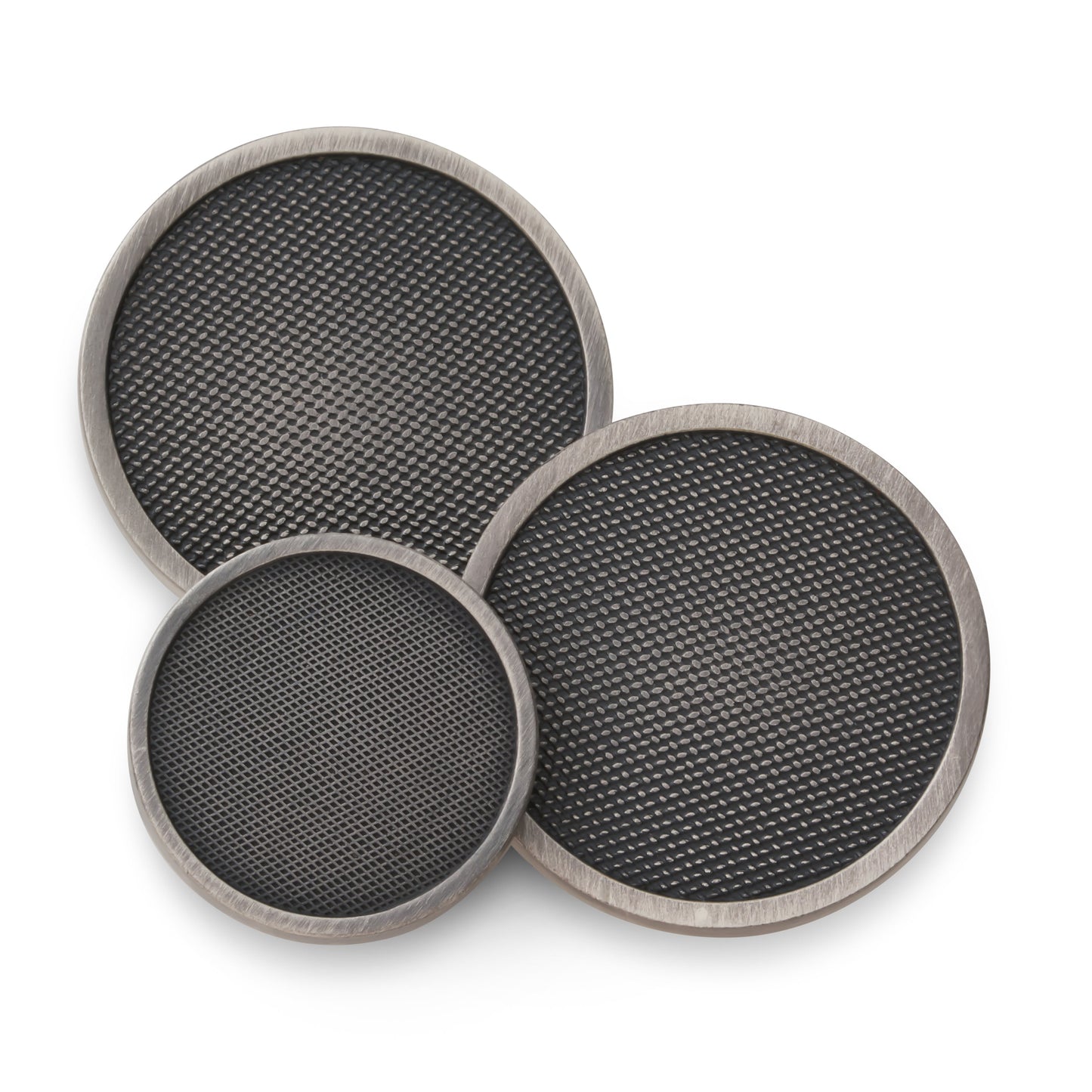 Diamond Weave Blazer Button In Antique Silver