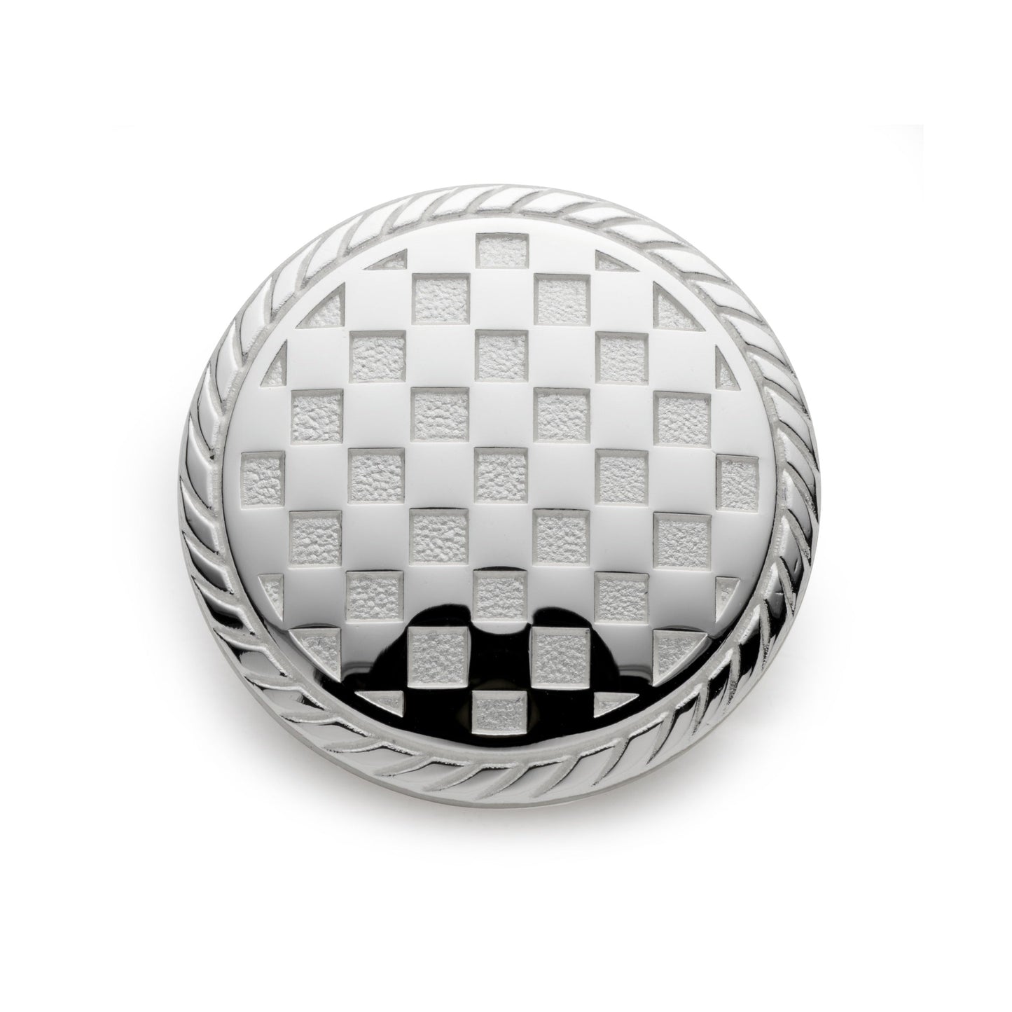 Checkerboard Blazer Button Set In Silver