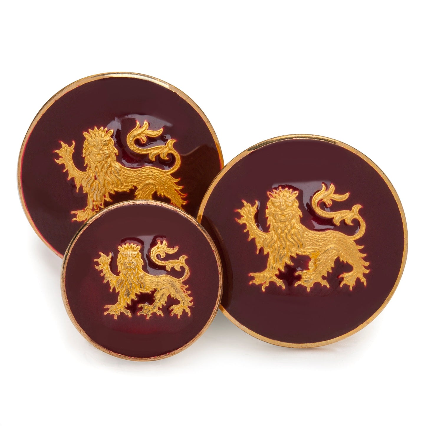 Lion Passant Guardant (Red Enamel) Blazer Button