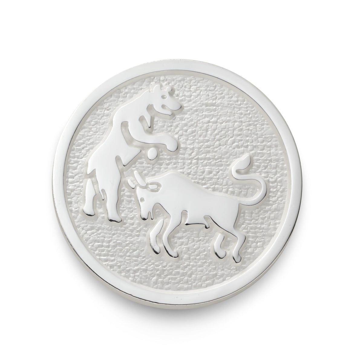 Bull And Bear Blazer Button Set In Silver