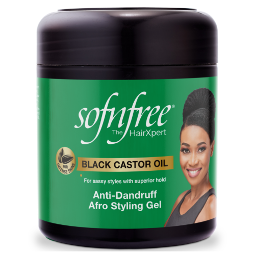 Sof n Free Sofn'free Black Castor Oil Anti-Dandruff Afro Styling Gel for Afro Hair 500 ml/16.91 oz