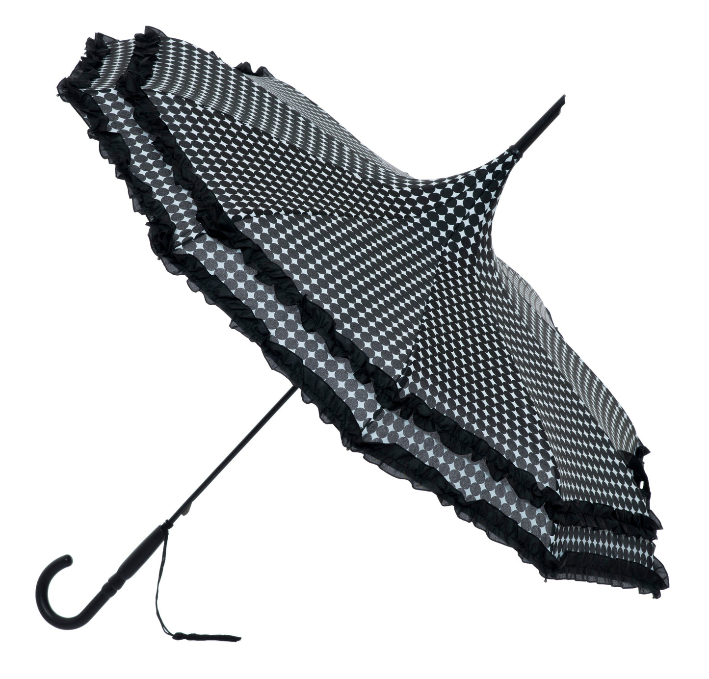 Boutique Pagoda with Frill/Black Spots Stick