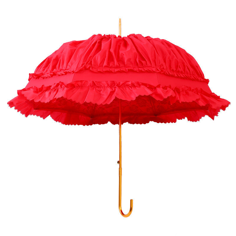 Boutique Francesca Collection Frilled with Lace Red