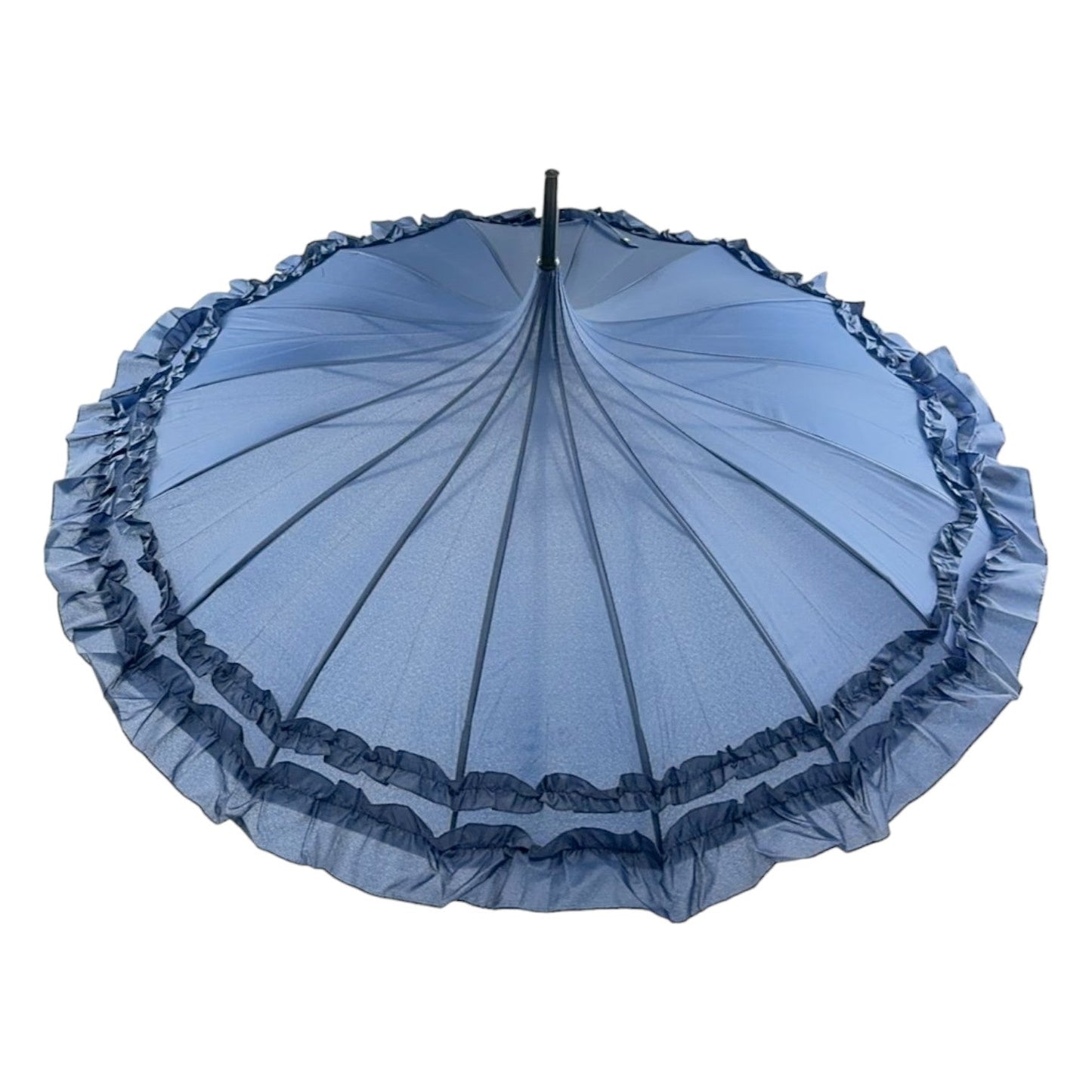 Boutique Frilled Pagoda Umbrella  Navy