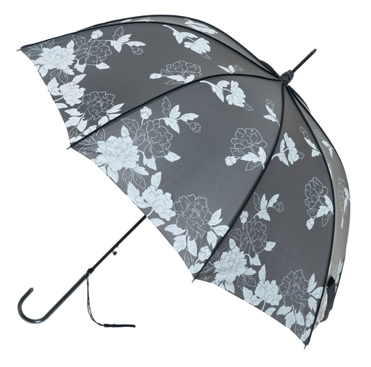 Boutique Vintage Print Charcoal/White Leaves Stick