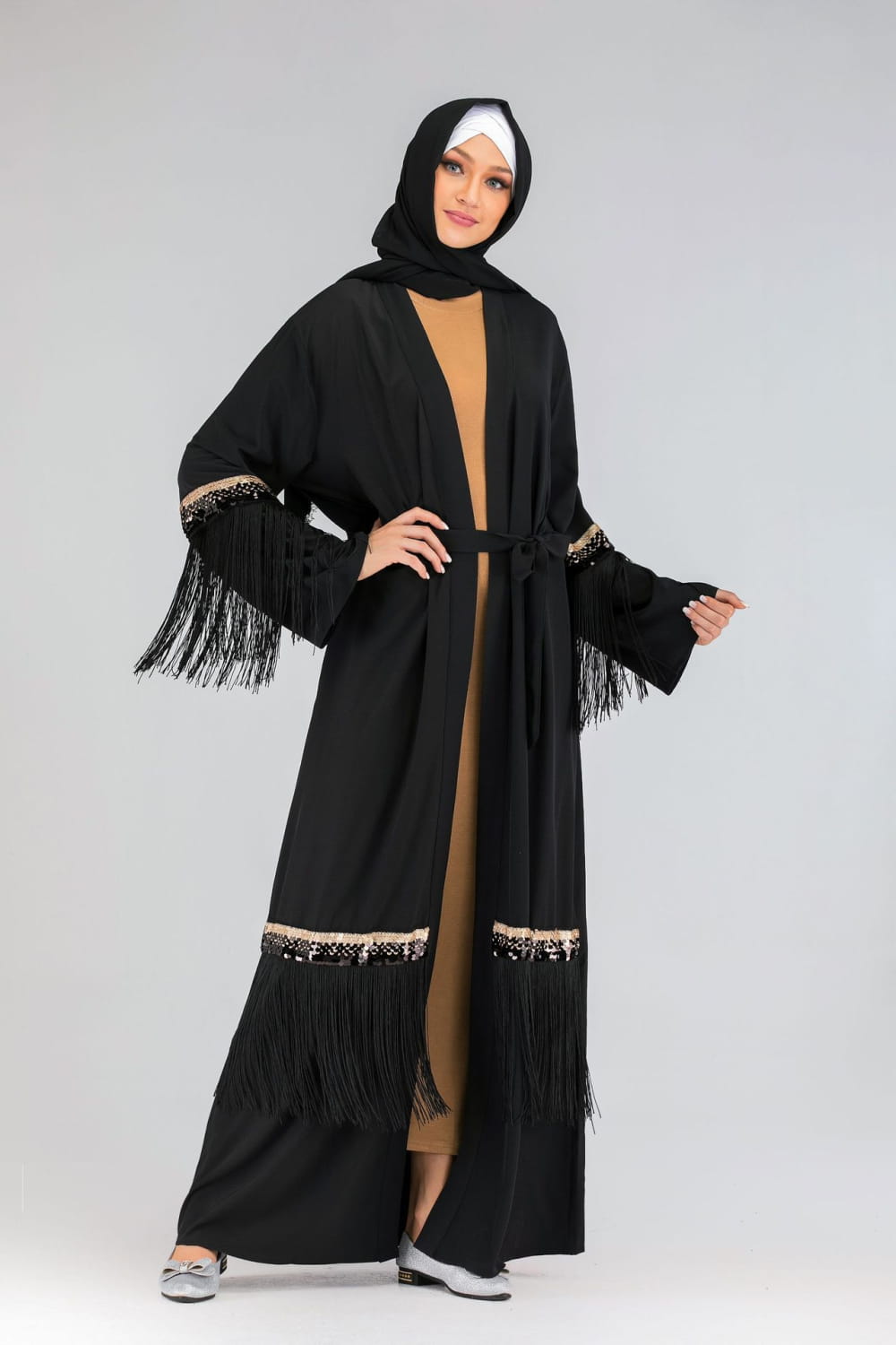 Fringed Abaya - Luxury Statement Piece