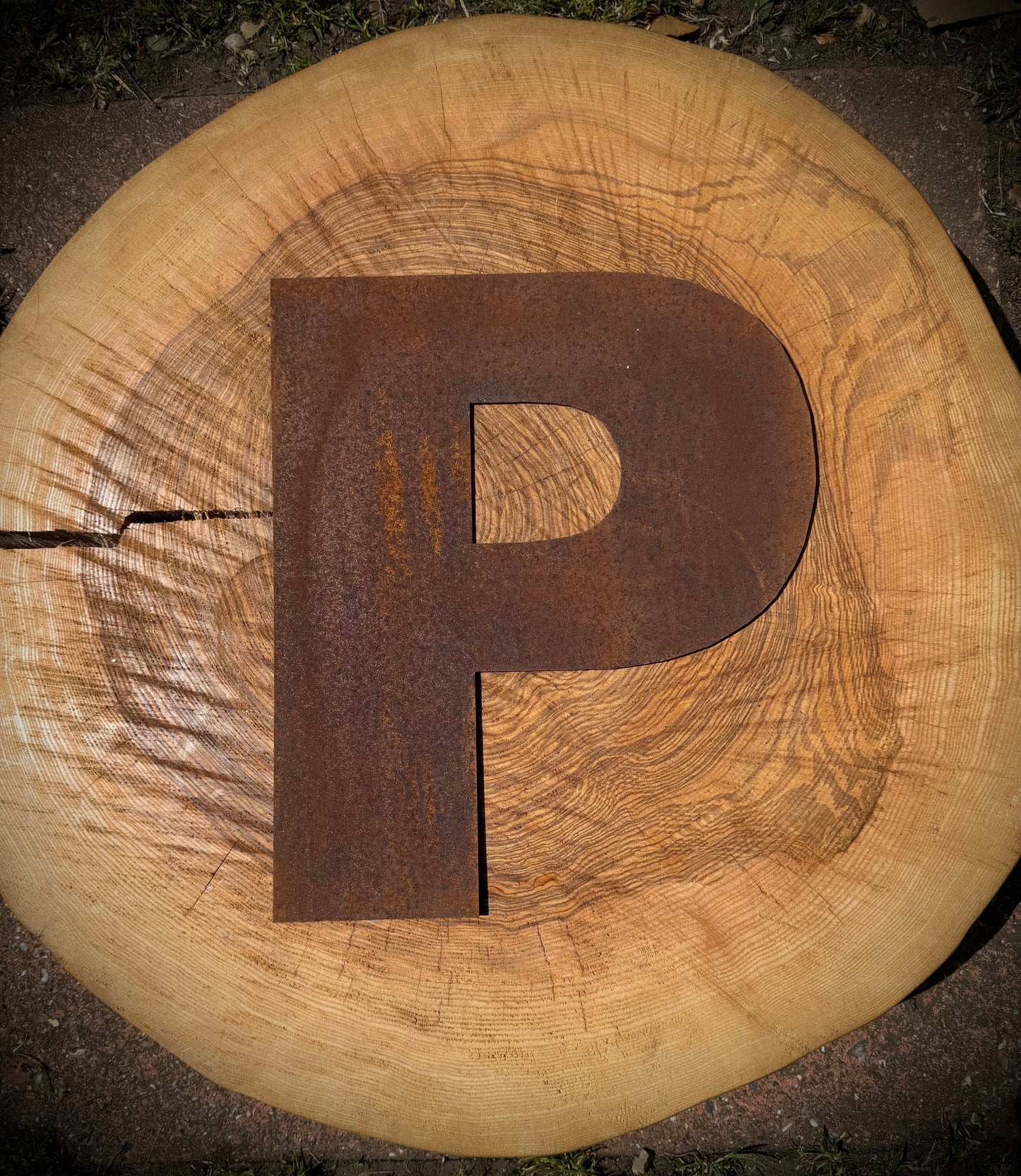 5” Rusty Metal Alphabet Letters A–Z | Fat Font Steel Lettering