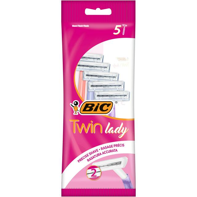 BIC Twin Lady Disposable Razors for Women - Smooth Shave - 5 Pack