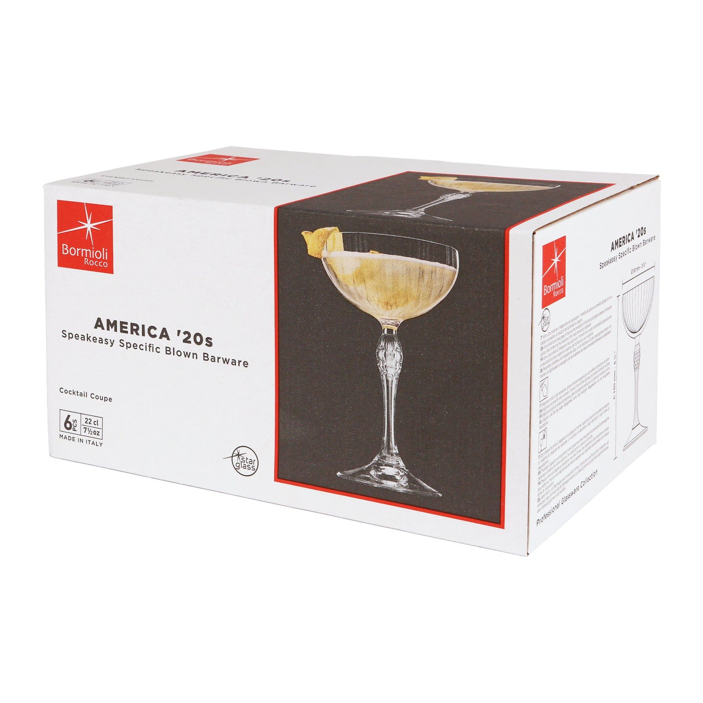230ml America '20s Champagne Saucers - Pack of Six